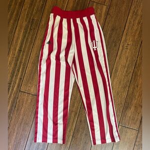 Adidas Indiana University IU Candy Stripe Red White Breakaway Pants Youth Medium